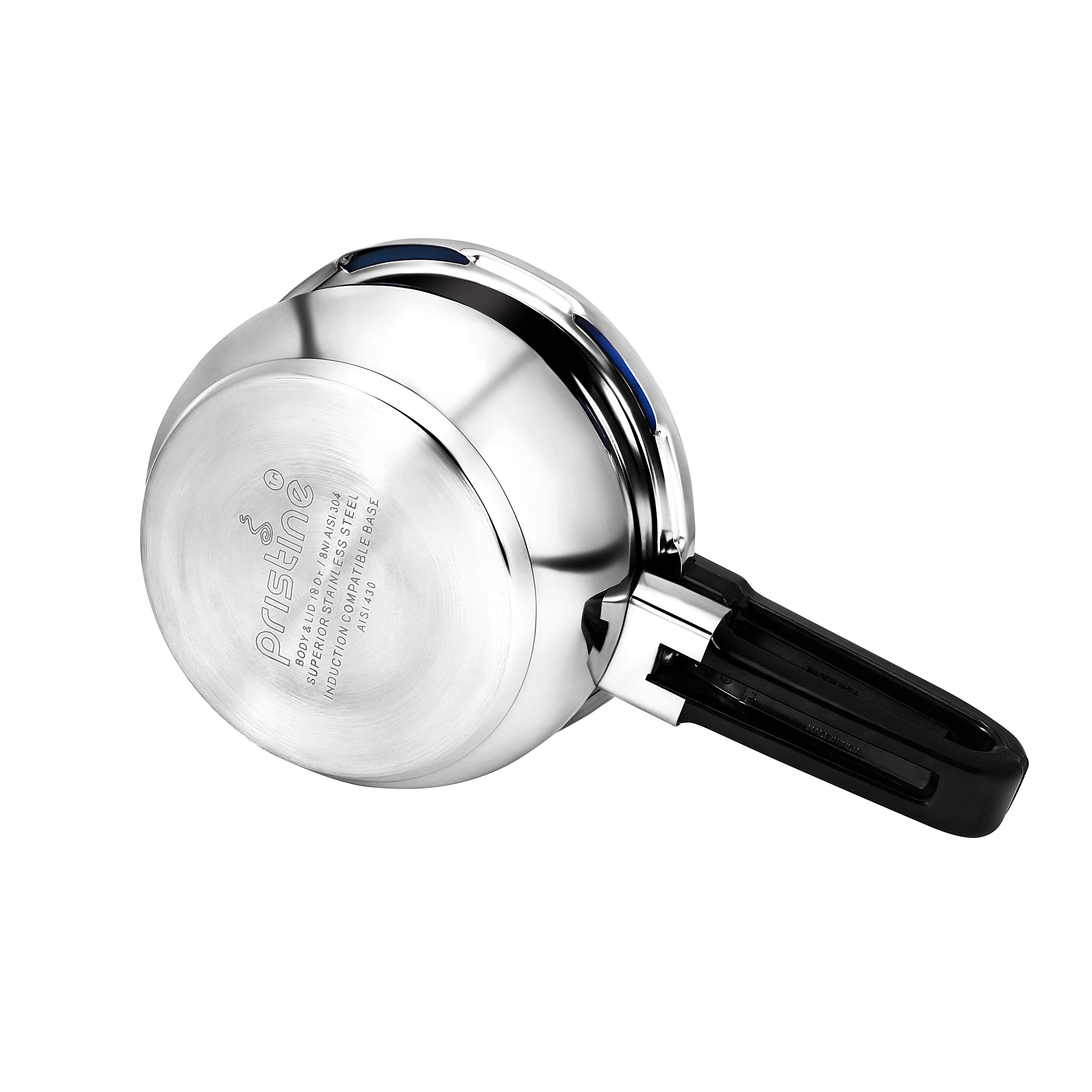 18/8 Stainless Steel Tri Ply Induction Base Outer Lid Handi Pressure Cooker (1.5 litres , Silver) with Tadka Pan, ISI Marked