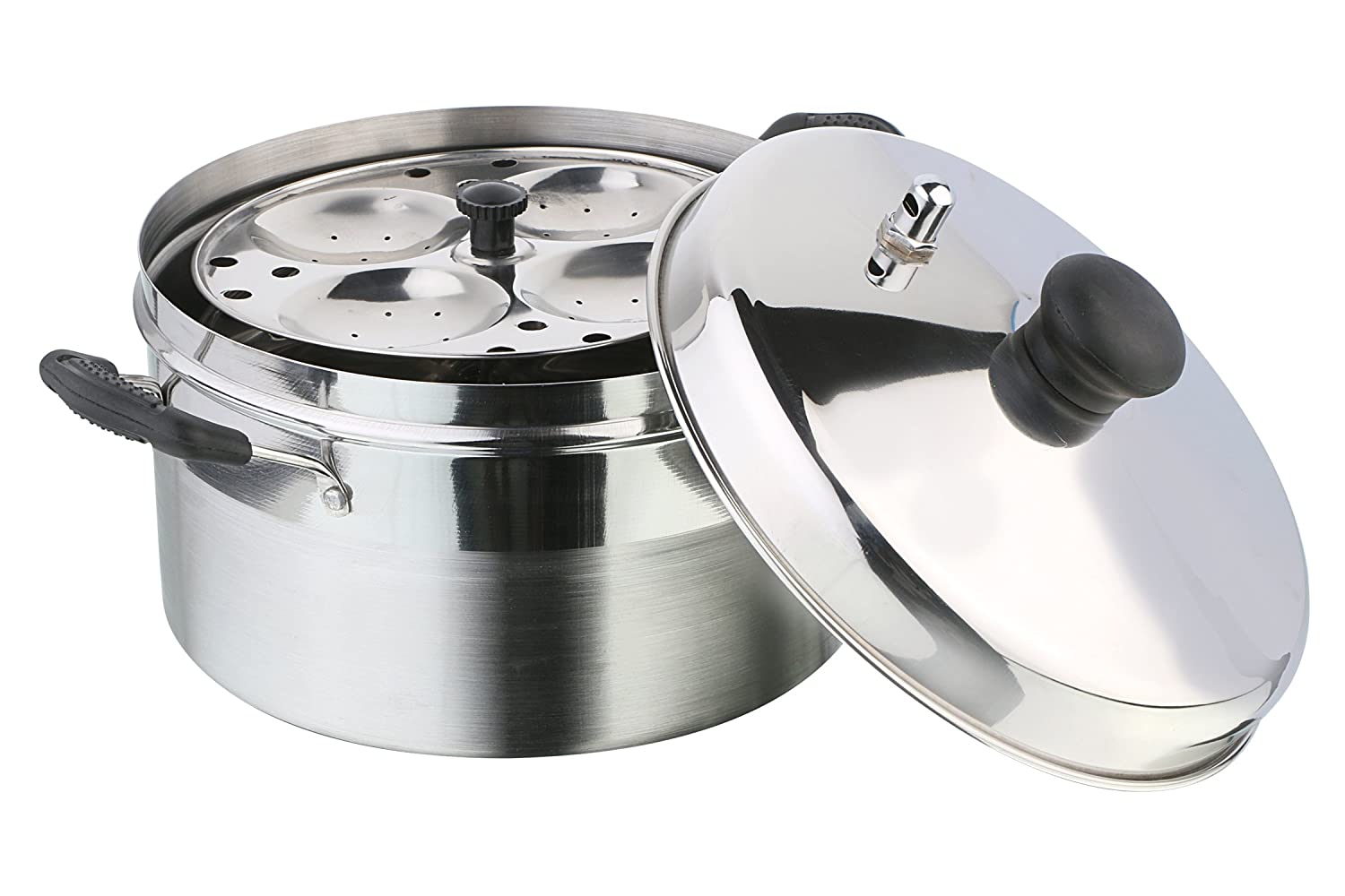 Stainless Steel Induction Compatible Standard Idli Cooker 21cm (4 Plates , 16 Idlis)