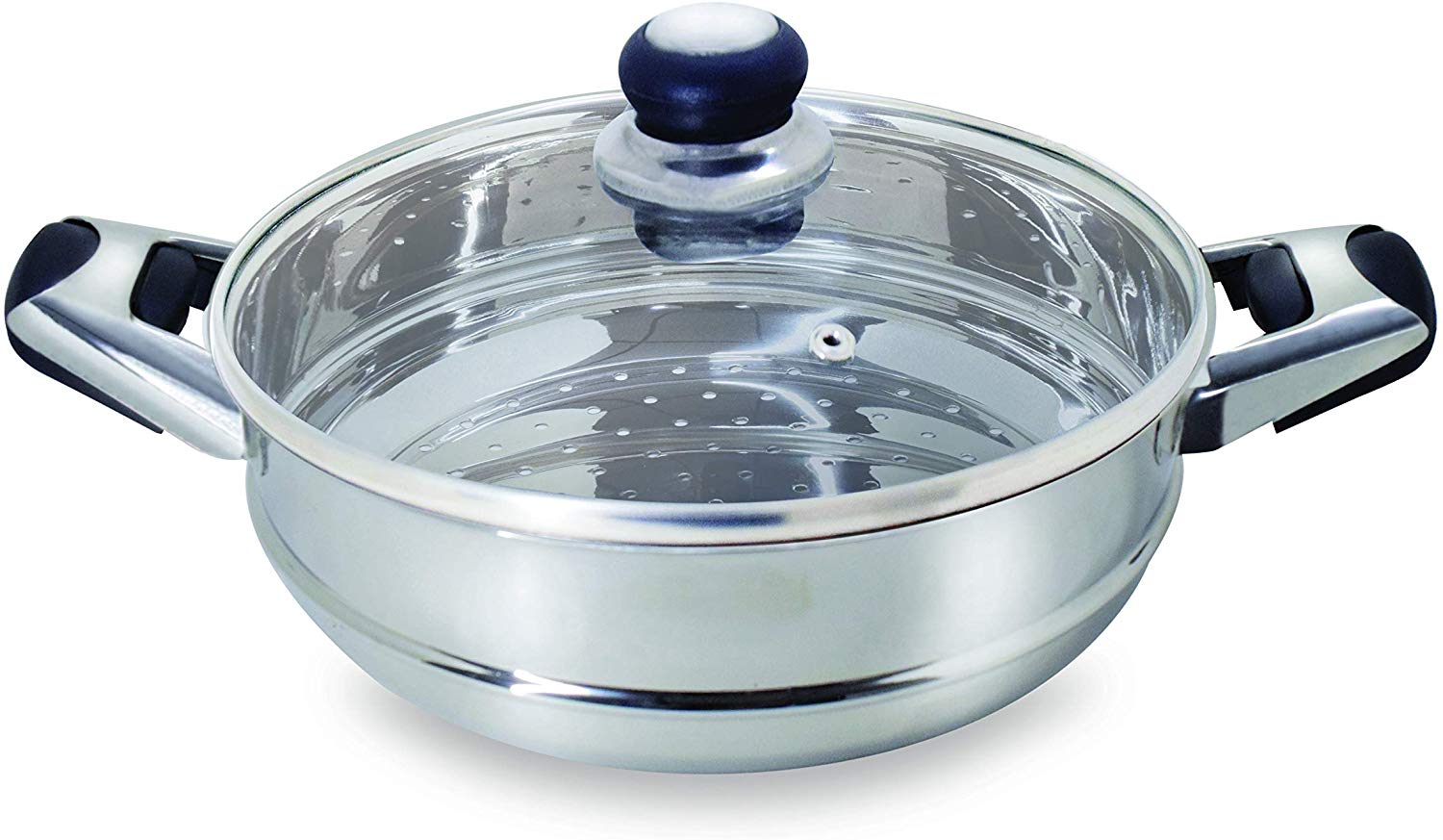 Stainless Steel Tri Ply Induction Base Multi Purpose Kadai and Steamer (1500 ml)