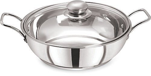 Stainless Steel Tri Ply Induction Base Sandwich Base  Kadhai 22 cm (2000 ml)