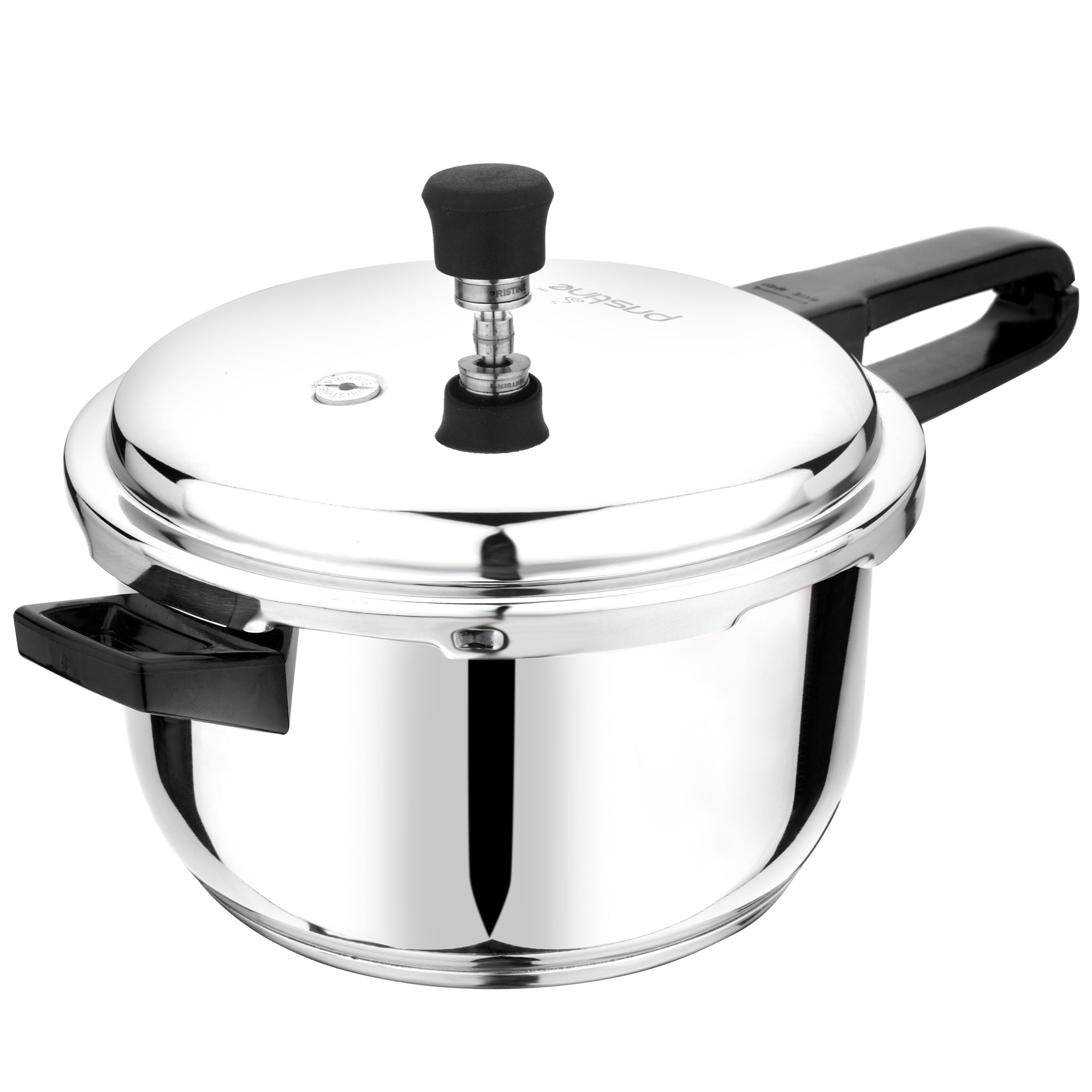 18/8 Stainless Steel Tri Ply Induction Base Outer Lid Handi Pressure Cooker (5 litres , Silver), ISI Marked