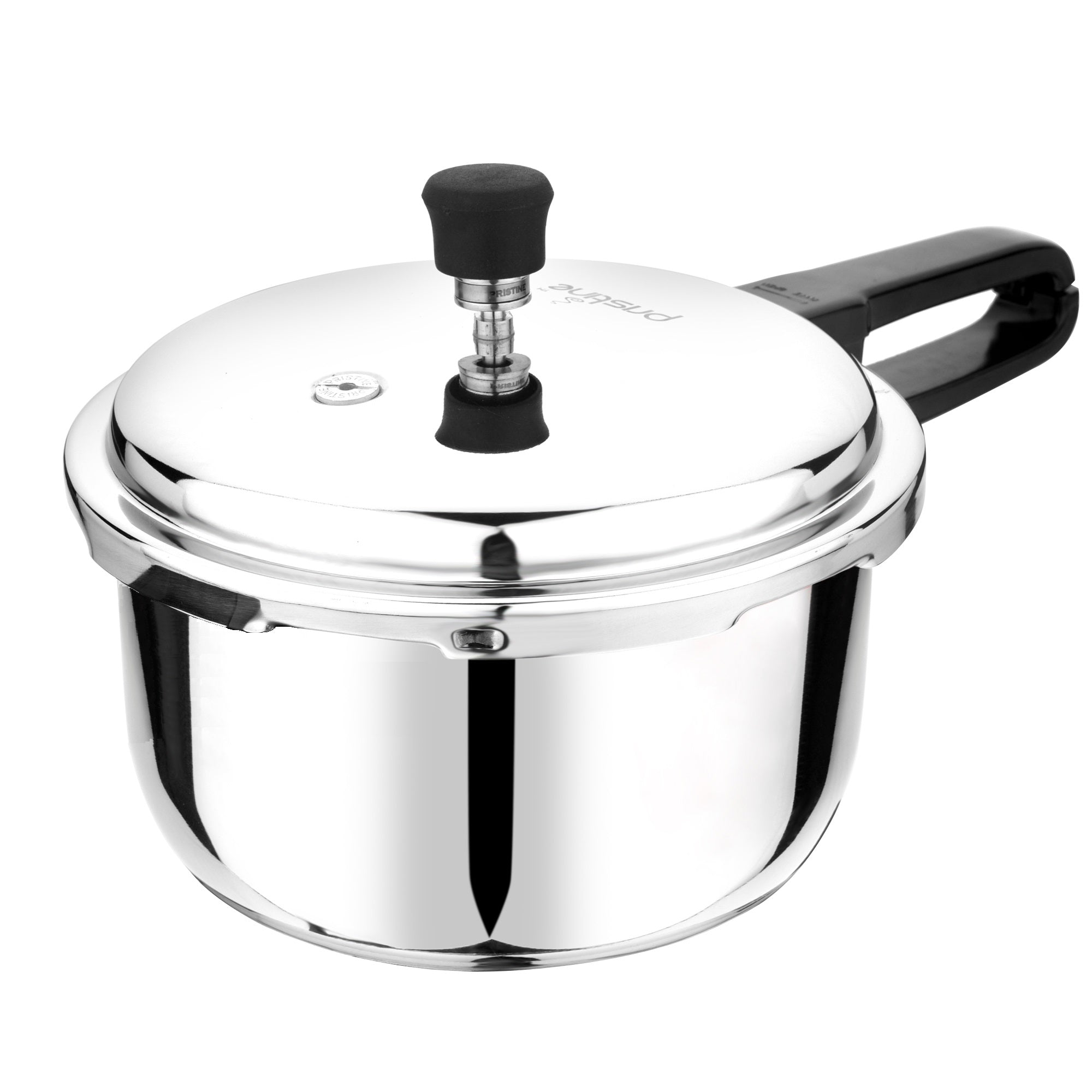 18/8 Stainless Steel Tri Ply Induction Base Outer Lid Handi Pressure Cooker (2 litres , Silver), ISI Marked