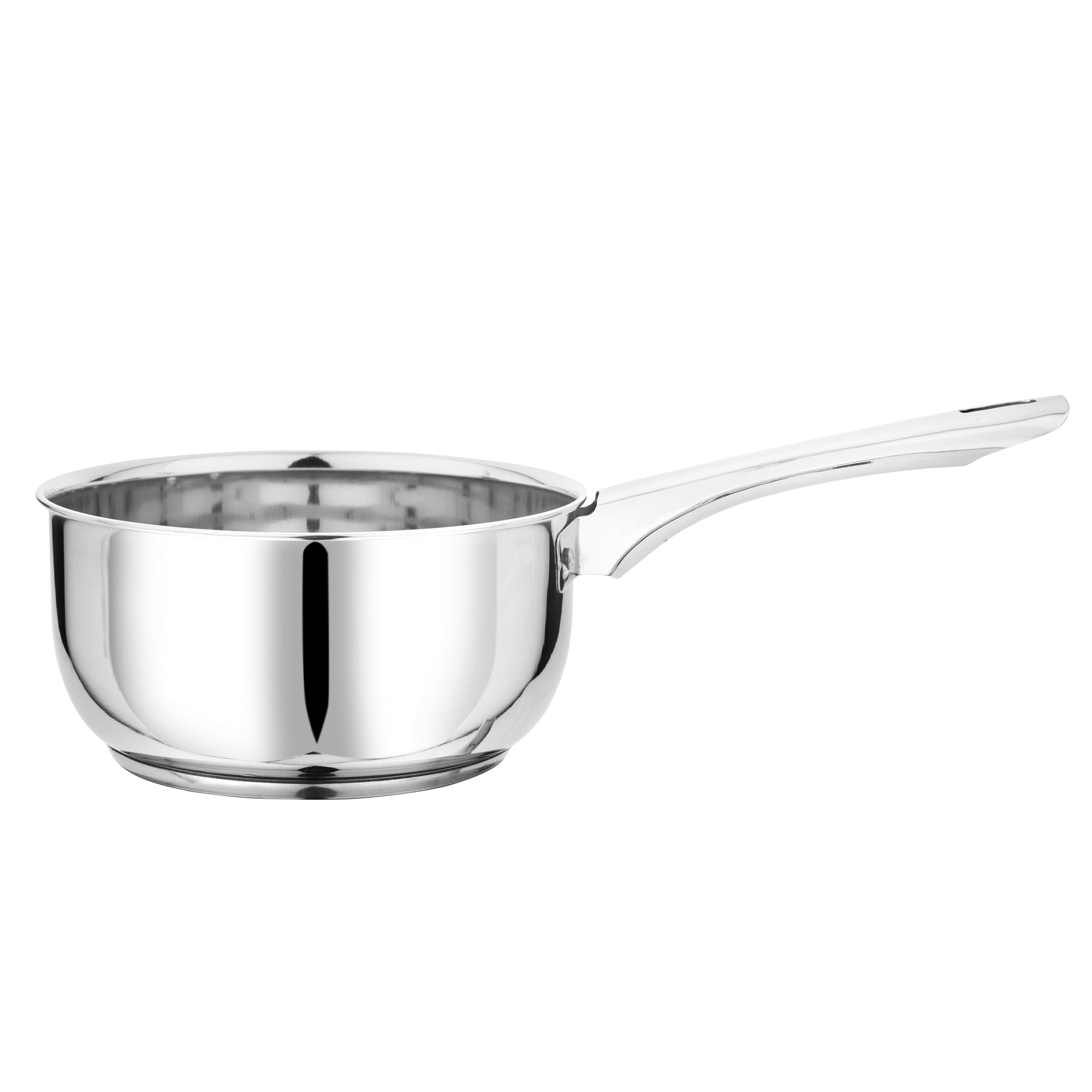 Stainless Steel Tri Ply Induction Base Deluxe Saucepan with Glass Lid 14 cm 1.2Ltrs