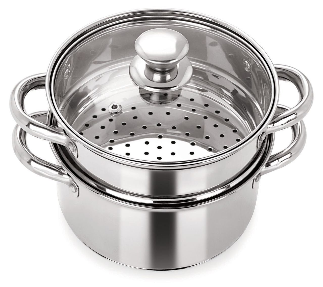 Stainless Steel Induction Compatible 2 Tier Steamer /Momo Maker, 20cm, 3 Liters